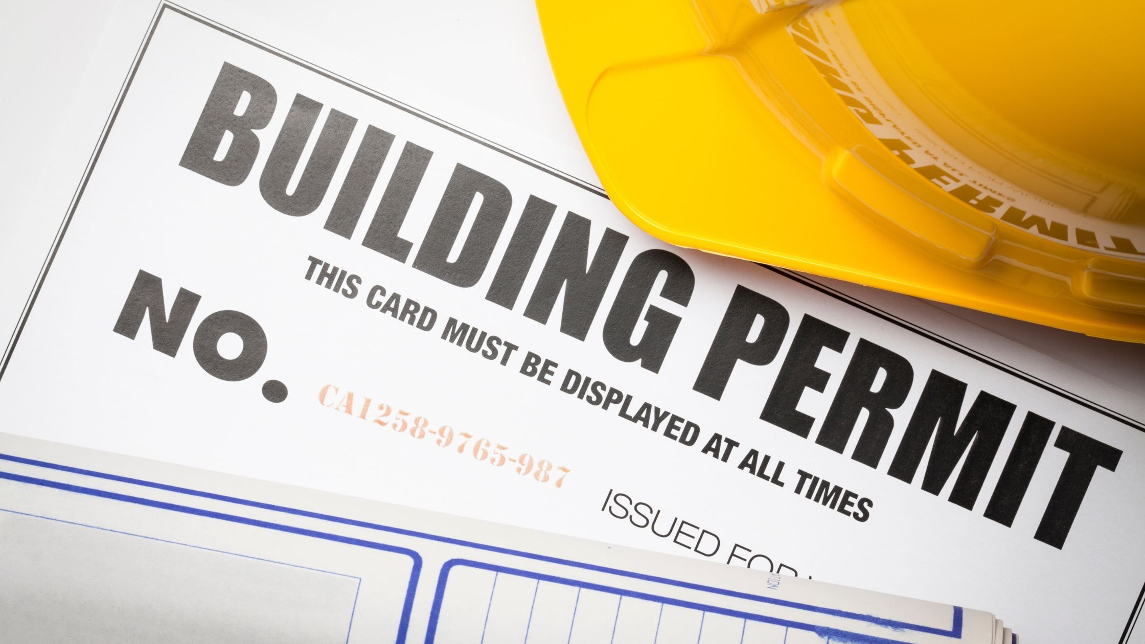 Building permit document for construction approval.