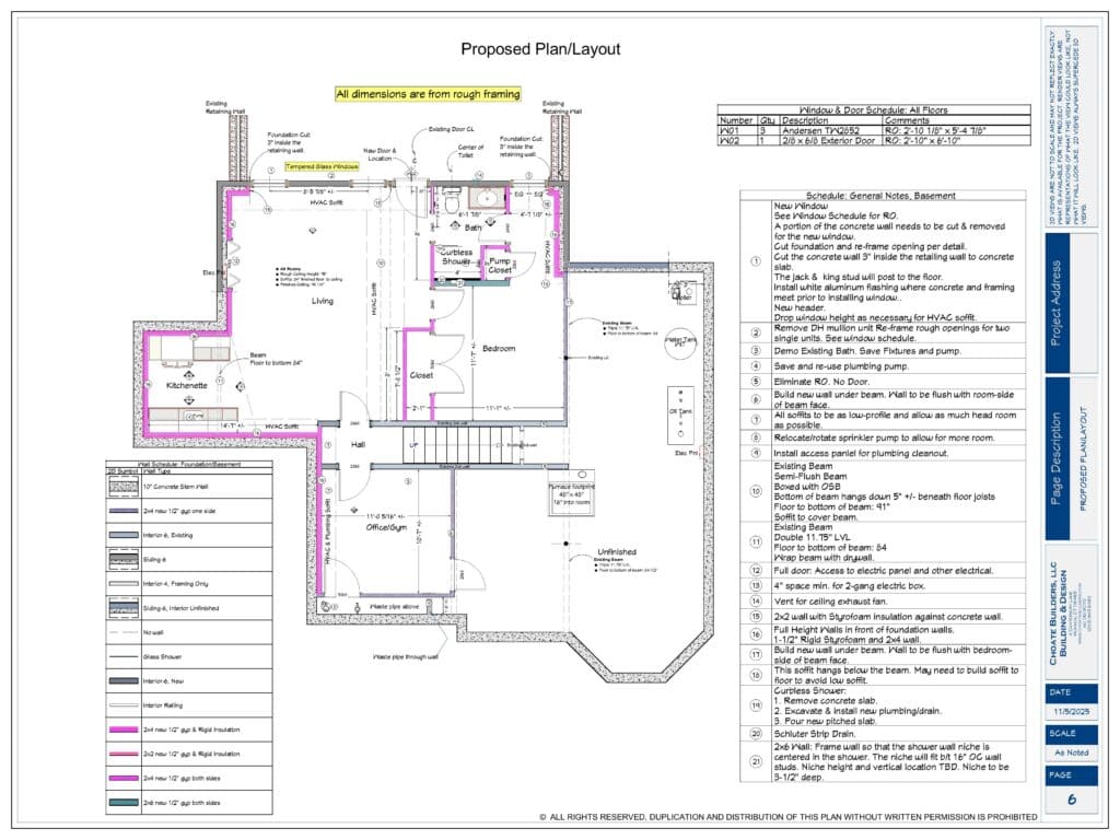 Detailed house layout blueprint with room labels and measurements.