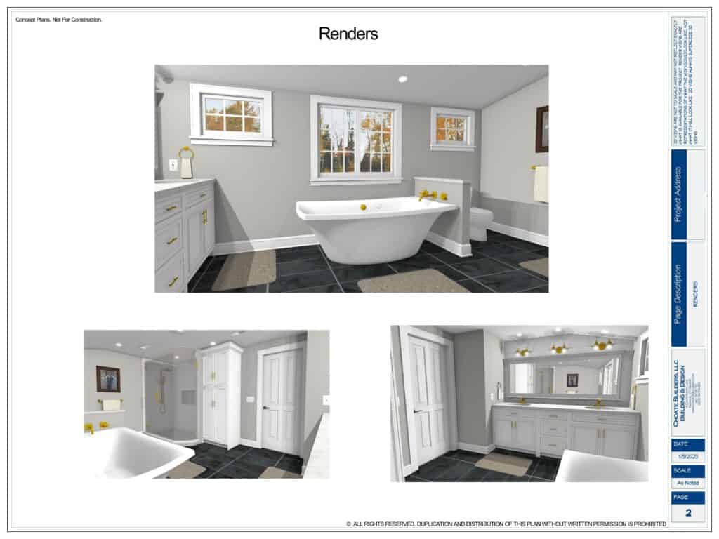 Elegant bathroom with a freestanding tub and large windows for natural light.